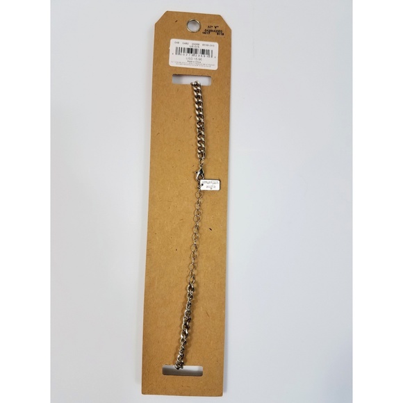 American Eagle Silver Rhinestone Choker Necklace - Picture 3 of 4